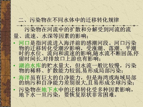 水污染控制工程 污染物在水體環境中的遷移與轉化